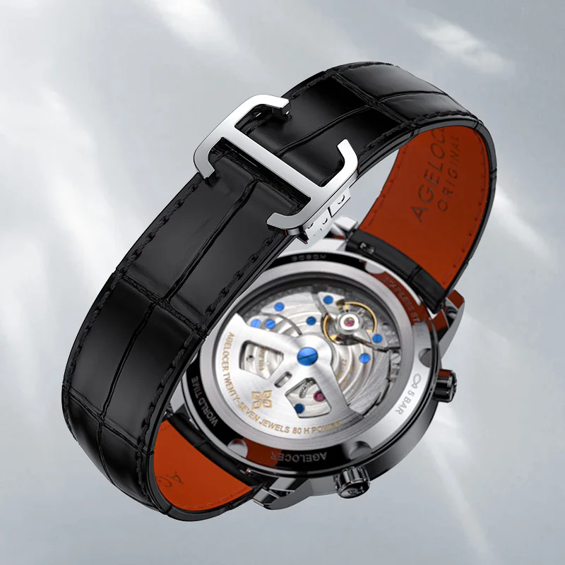 AGELOCER Original Astronomer Watch Van Gogh Oil Painting Men Luxury Automatic Mechanical Moon Phase Watch Birthday Gift for Men - Image 3