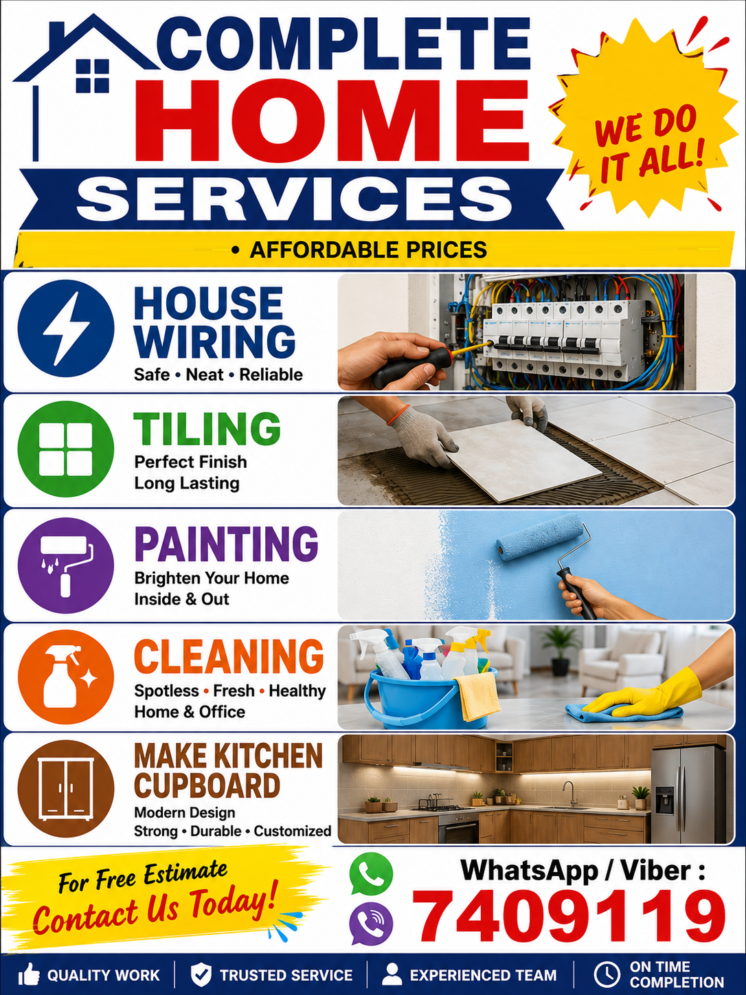🏠 Home Repair & Renovation Services , WhatsApp / Viber: 7409119