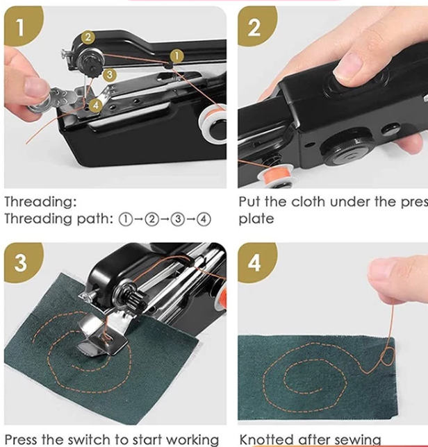 Mini Handheld Electric Sewing Machine Kit – Portable Quick-Stitch Tool (300g)